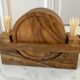 Set of 6 coasters in vintage olive wood 60s