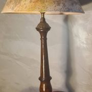 1930s tortoiseshell painted steel lamp with parchment shade 73x40 cm