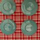 4 plates slurry birds art nouveau
