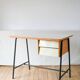 Formica, beech and black metal desk, Modernist Design, 1960