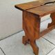 Large vintage solid wood brutalist farmhouse stool