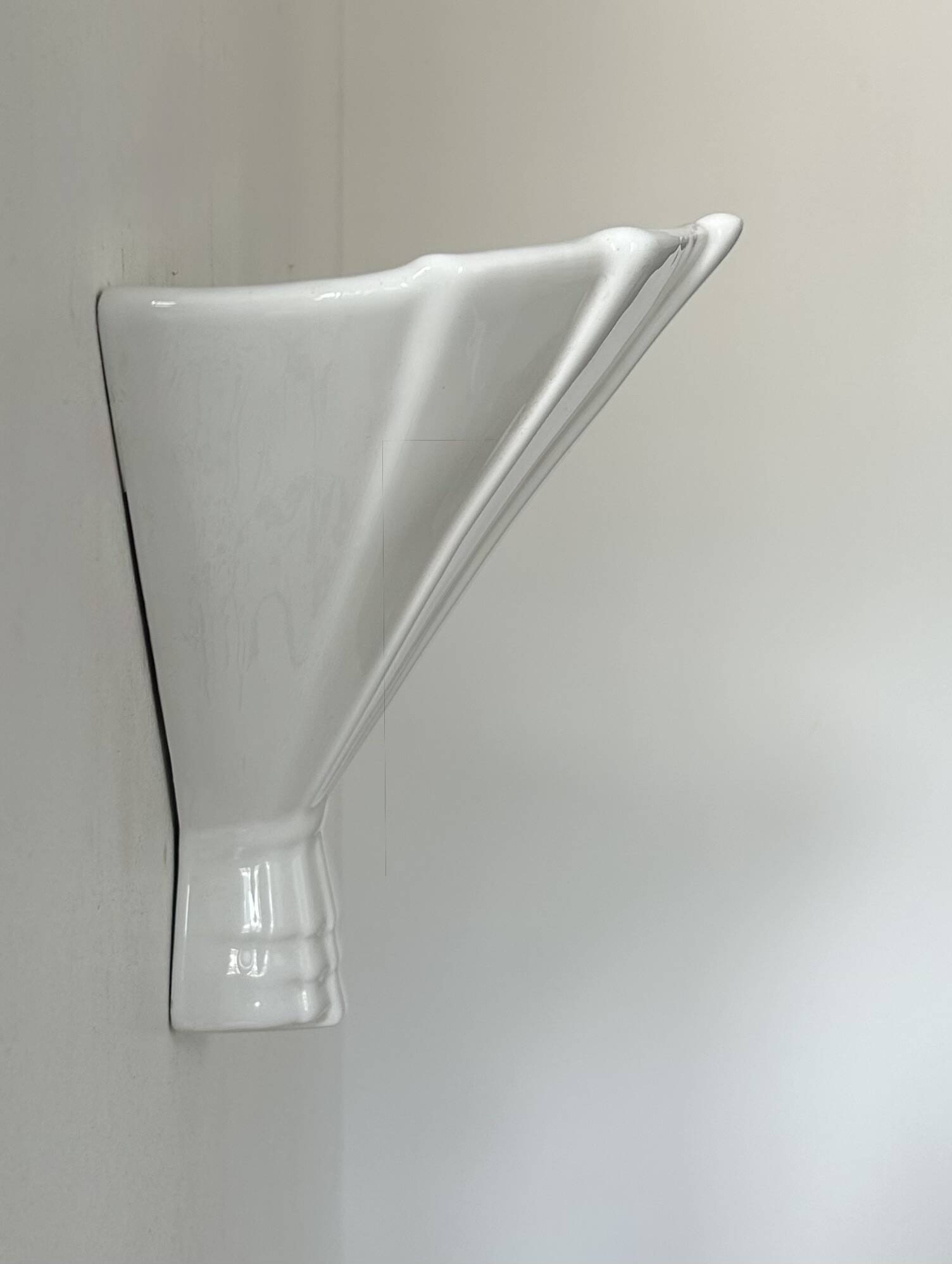 Vintage white porcelain wall lamp, France, 1960