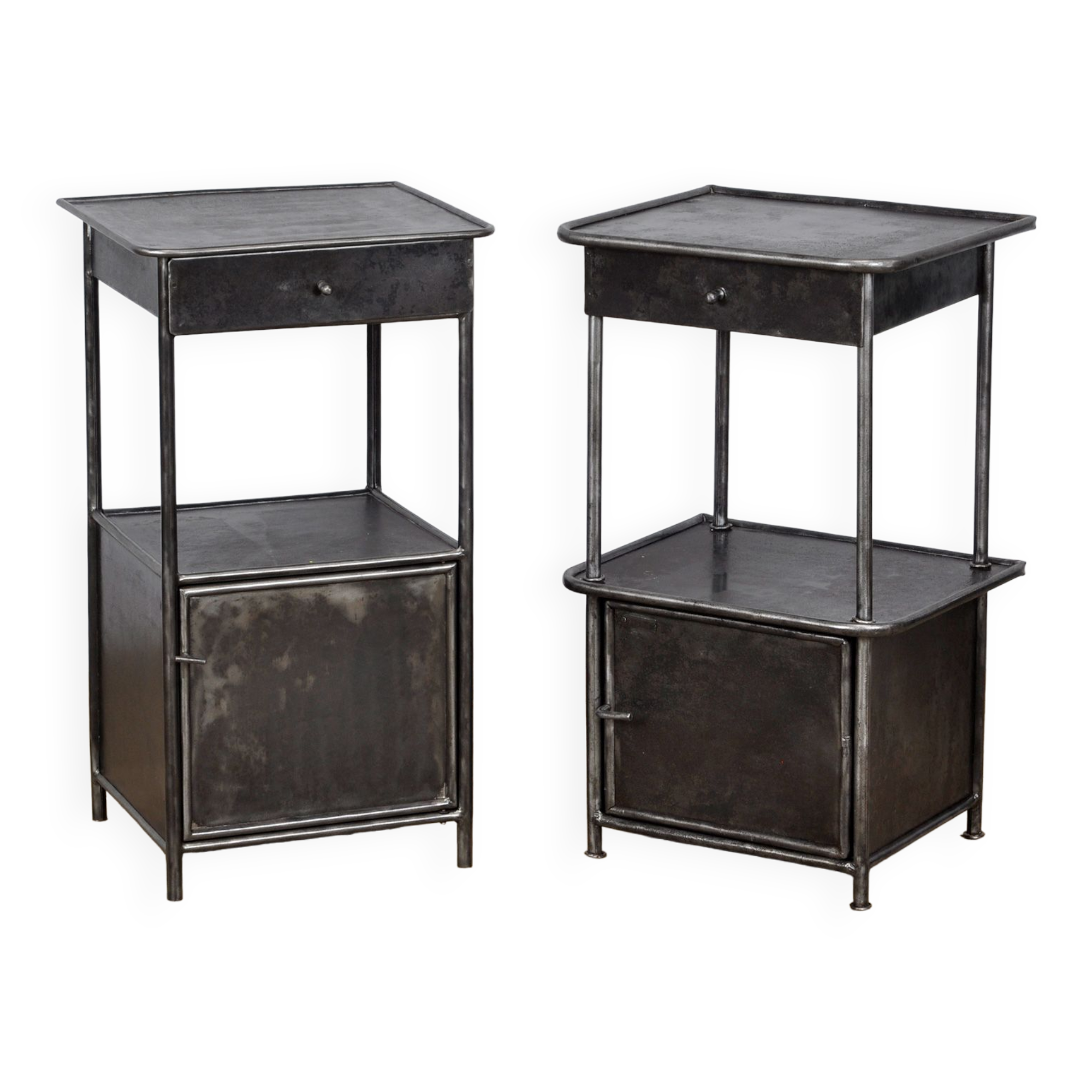 Set iron nightstand, 1920's