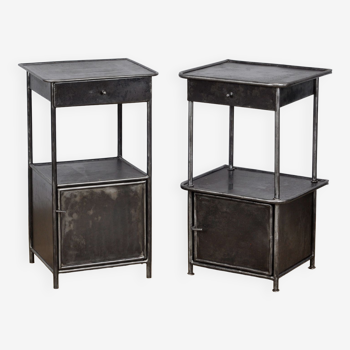 Set iron nightstand, 1920's