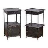 Ensemble de tables de chevet d’hôpital en fer, années 1920