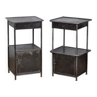 Set iron nightstand, 1920's