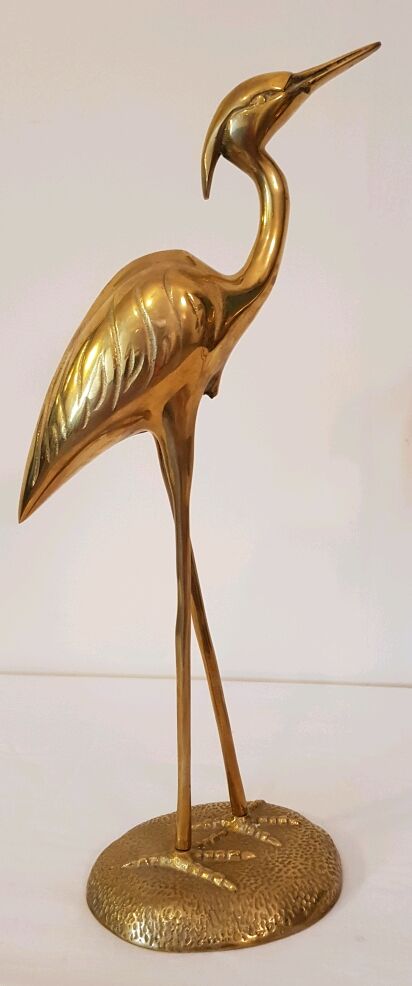 Pair of herons in brass