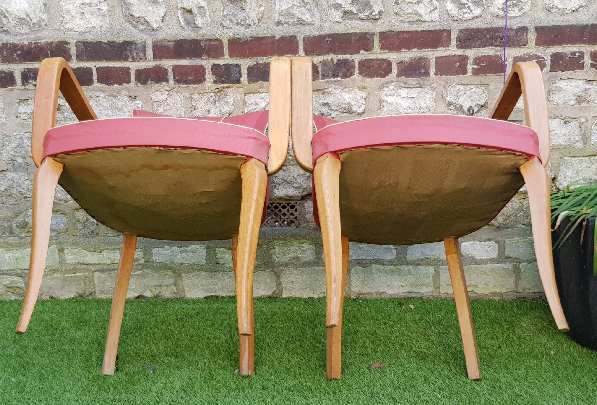 Fauteuils bridge moustache 1950