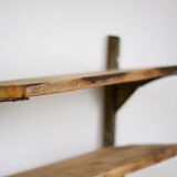 Metal and wood wall shelf
