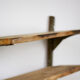 Metal and wood wall shelf