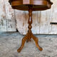 Guéridon Ancien Table Appoint Tripode Bois +  Plateau Marqueterie Vint