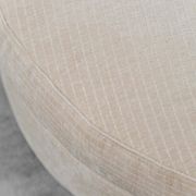 Half-moon pouf in light fabric 1970s vintage modernariato