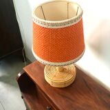 Vintage natural rattan lamp 60s