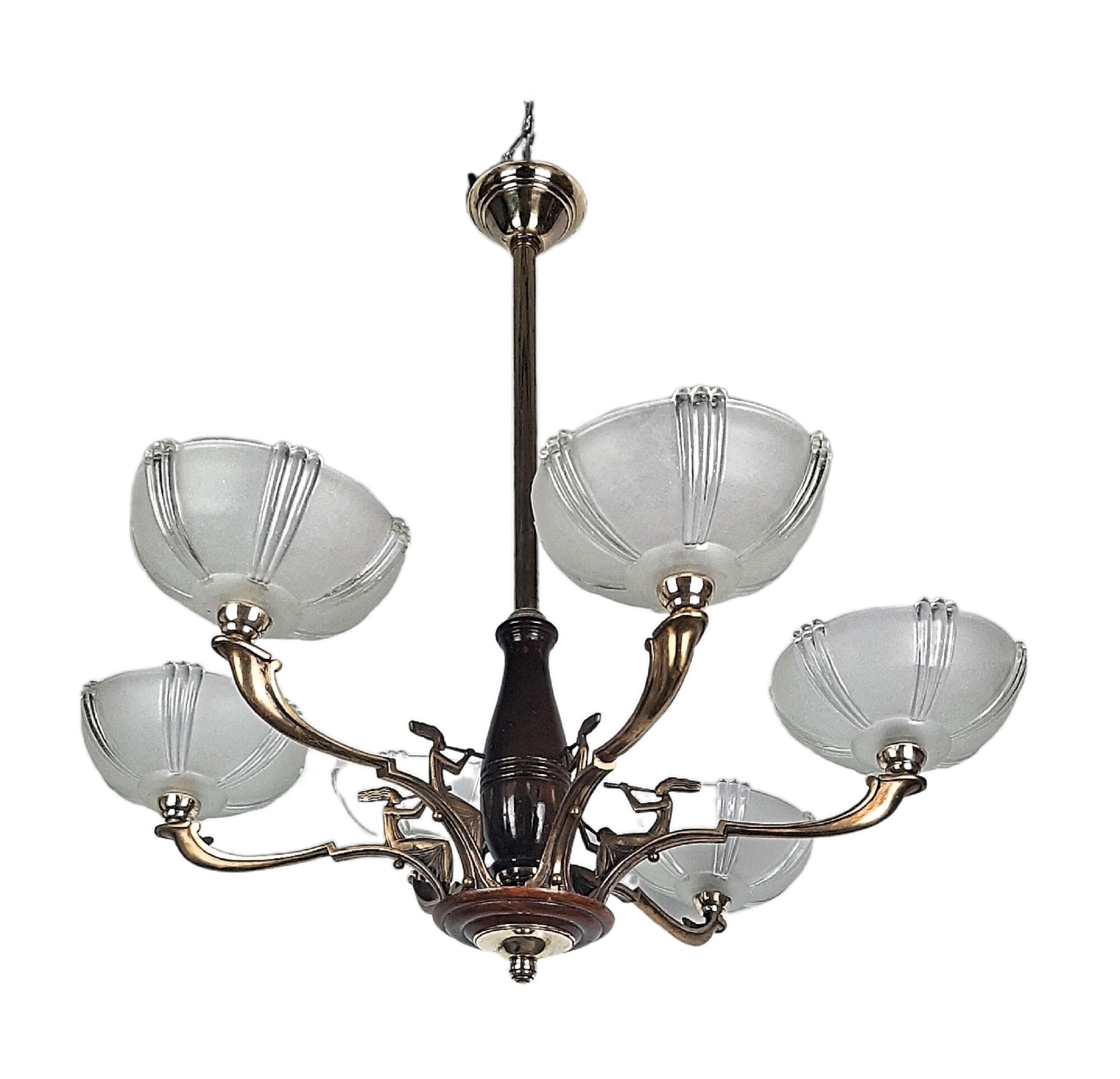 Period chandelier art deco qulétrides women with recorder autos