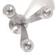 3-light solid stainless steel chandelier Height 22.5 cm Late 1960s