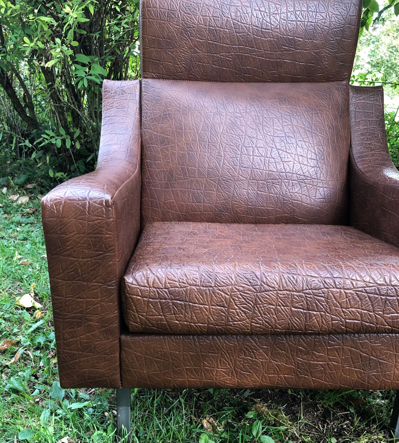 Fauteuil Skaï vintage