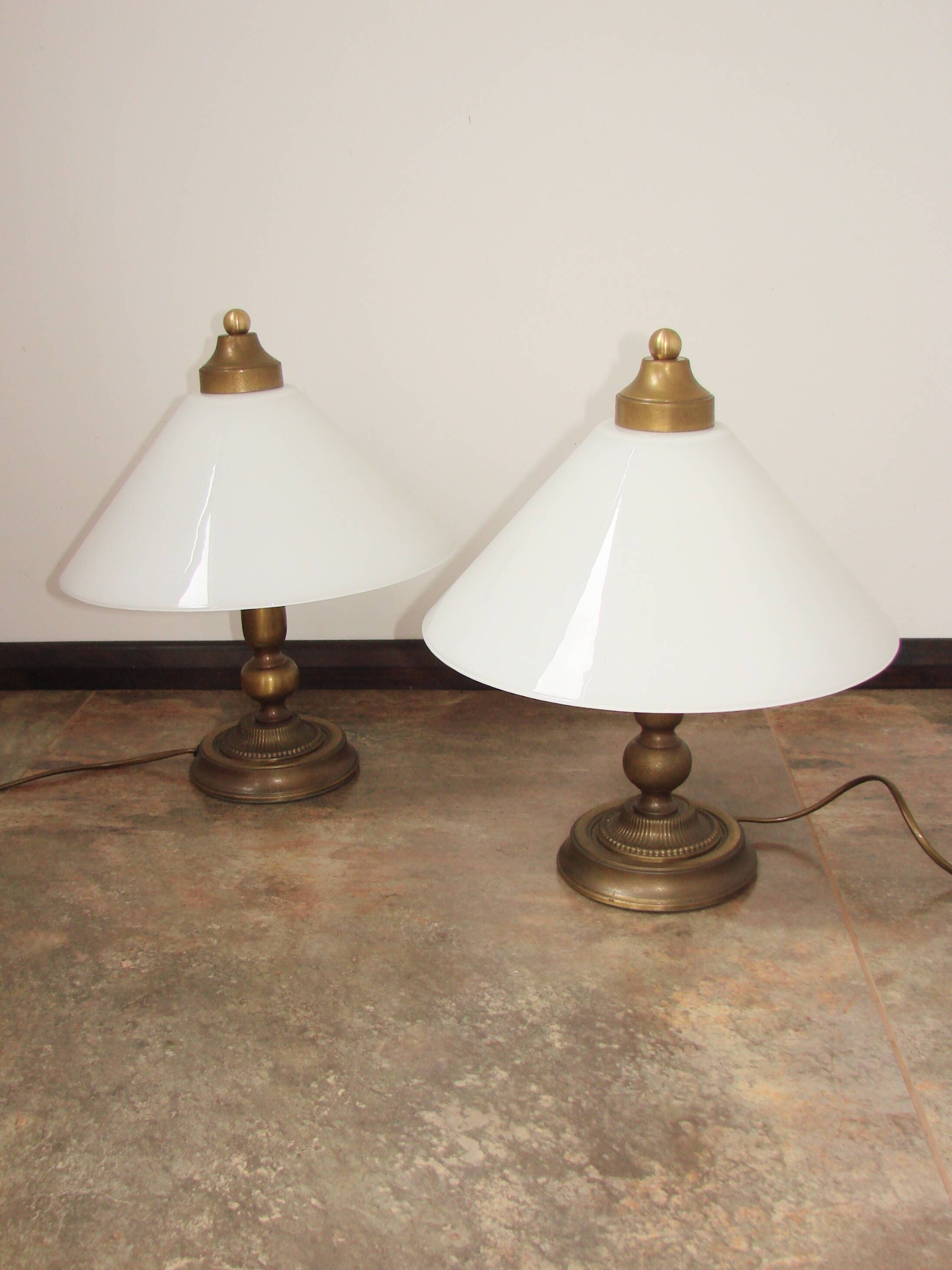A pair of bedside lamps from the 1970s