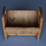 Vintage pine magazine stand, 1970s