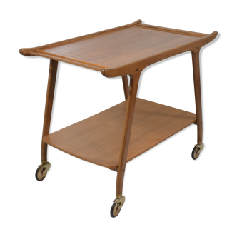 Scandinavian rolling dessert, wood, 1960, vintage