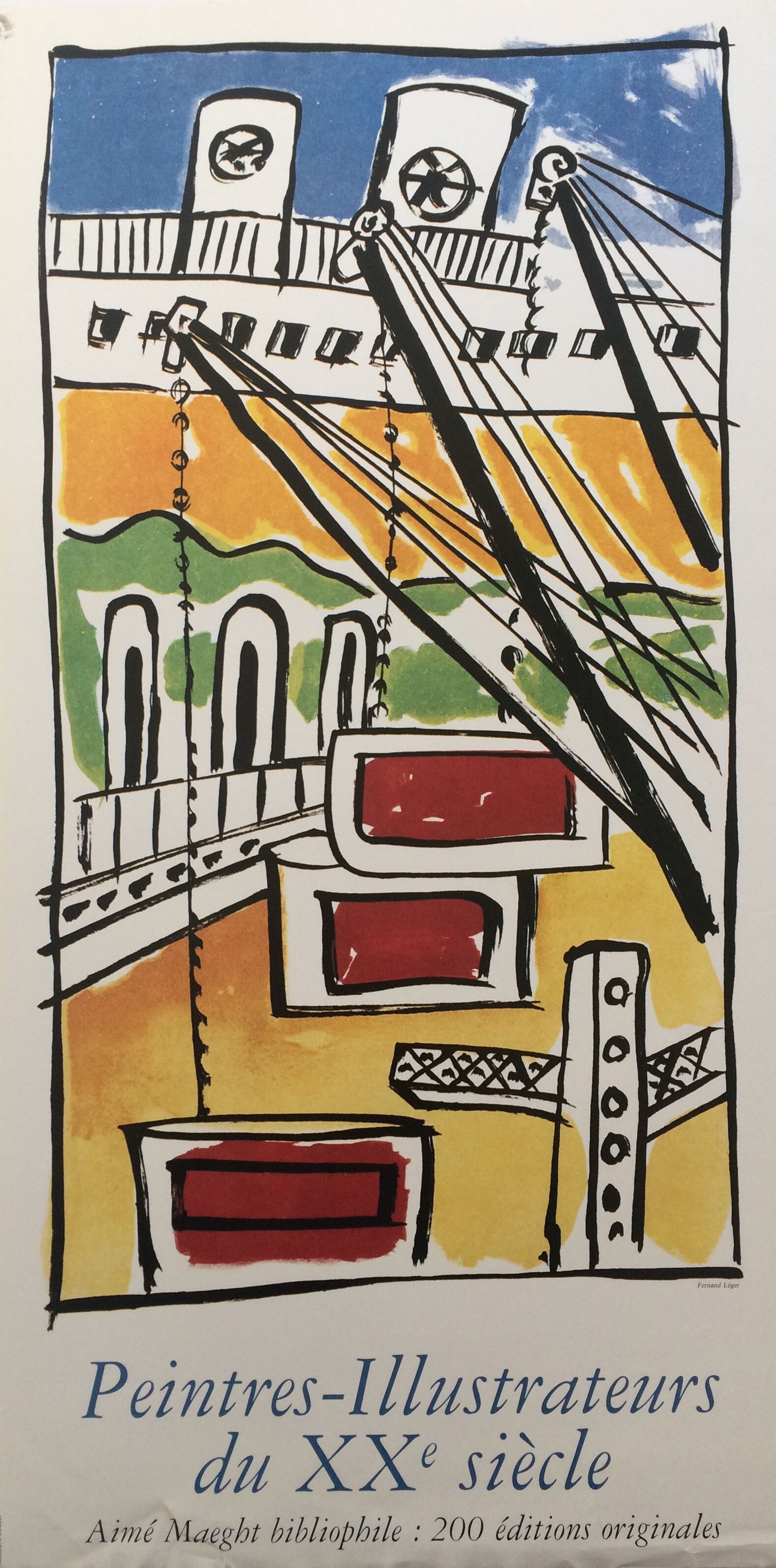 Fernand leger, maeght foundation, 1986. original exhibition poster