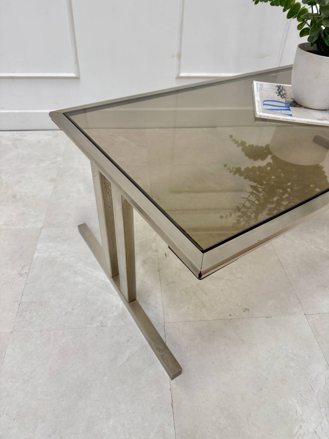 Smoked glass coffee table
