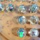 Vintage wooden solitaire game with resin balls and insects – Madaga