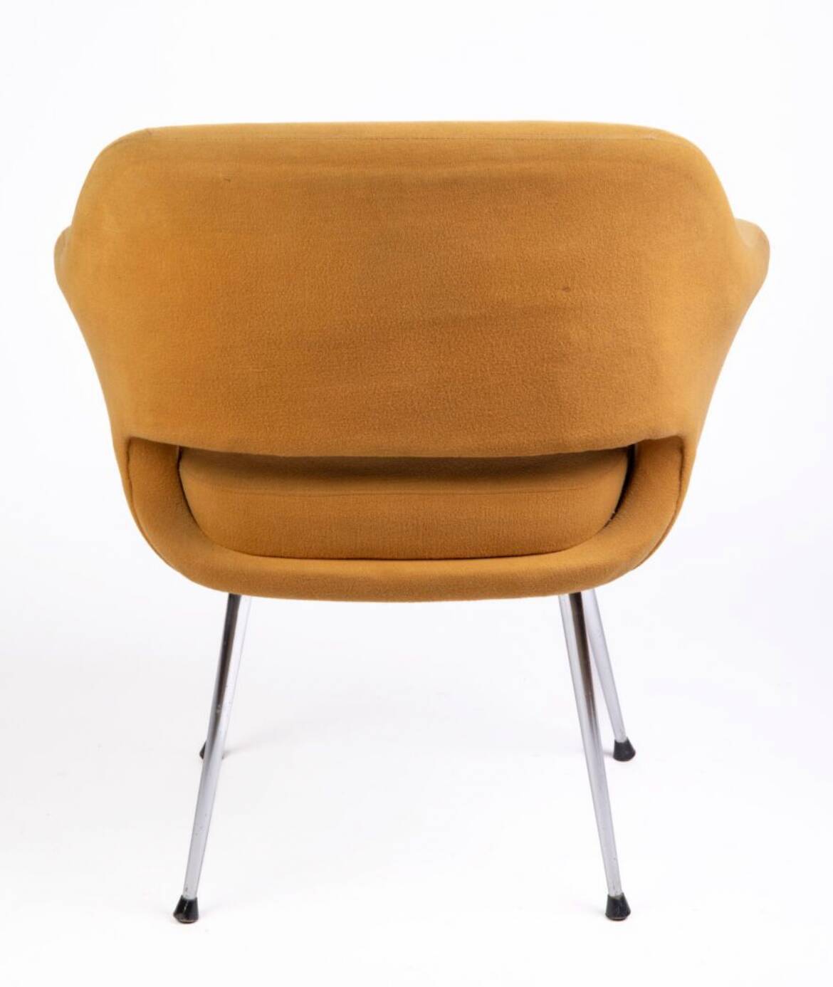 Strafor armchair in yellow fabric and chromed metal, 1960-1970