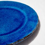 XL dish in blue glazed terracotta
