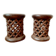 Set of 2 African Bamilike Cameroon stools, year 1950
