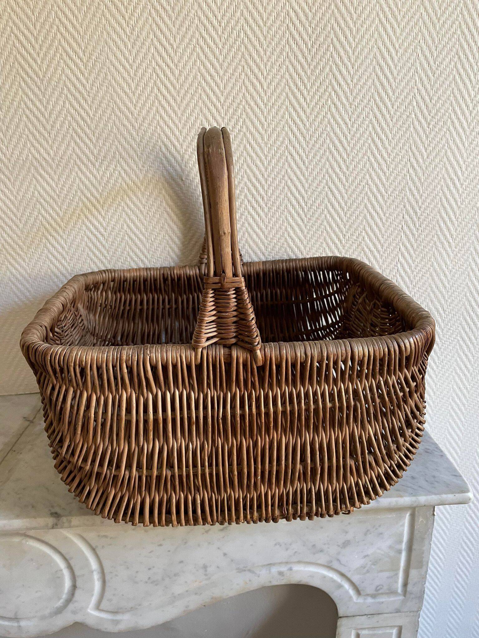 Brown wicker basket