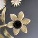 Paire d'applique fleurs métal laqué or années 80