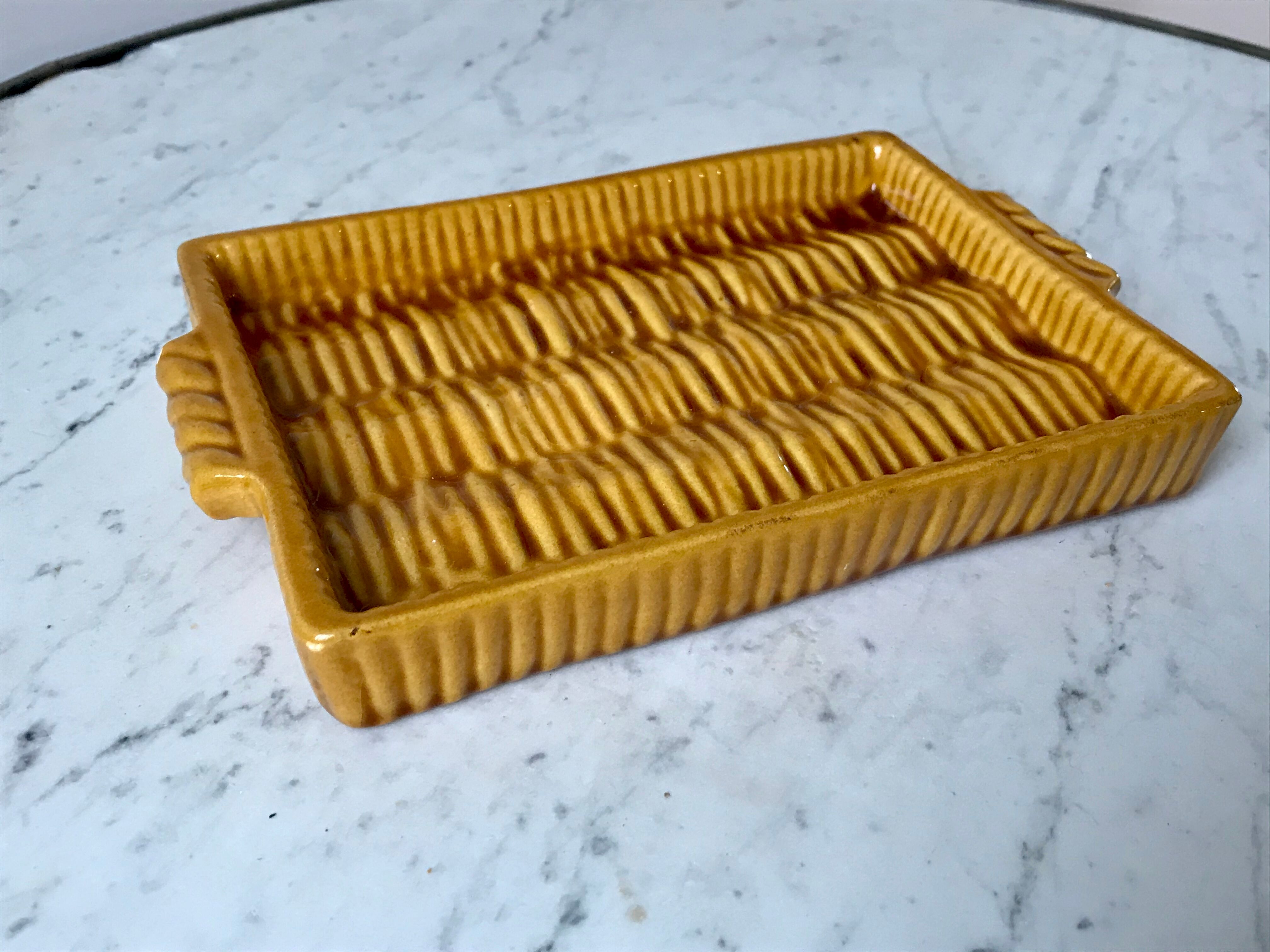 Slip top wicker effect bamboo signed vallauris years 60-70