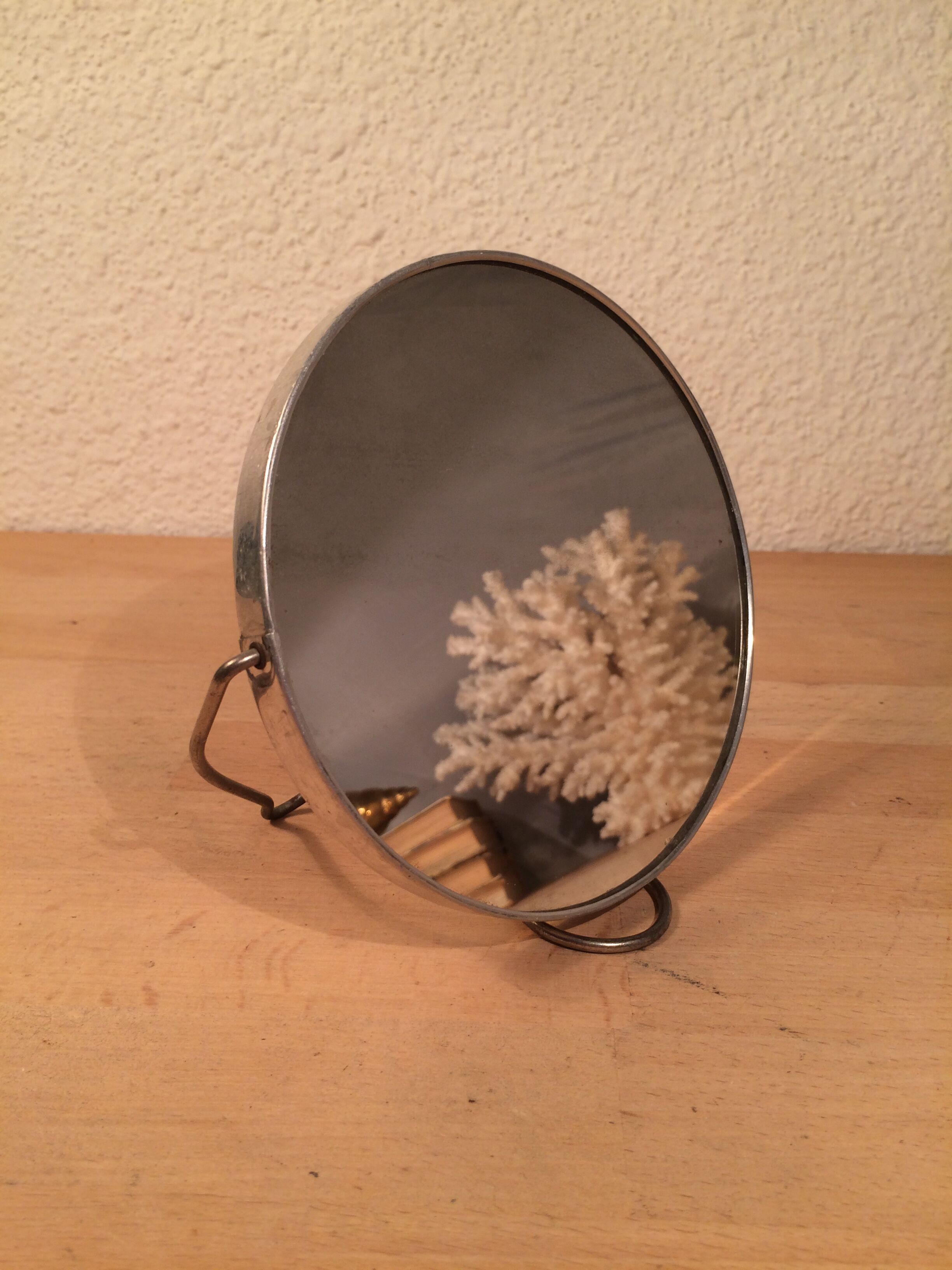 Miroir barbier double face grossissant rond