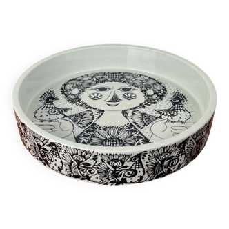 Modern Danish Flora bowl from the mid-century by Bjørn Wiinblad for Nymölle, Denmark, 1960s.