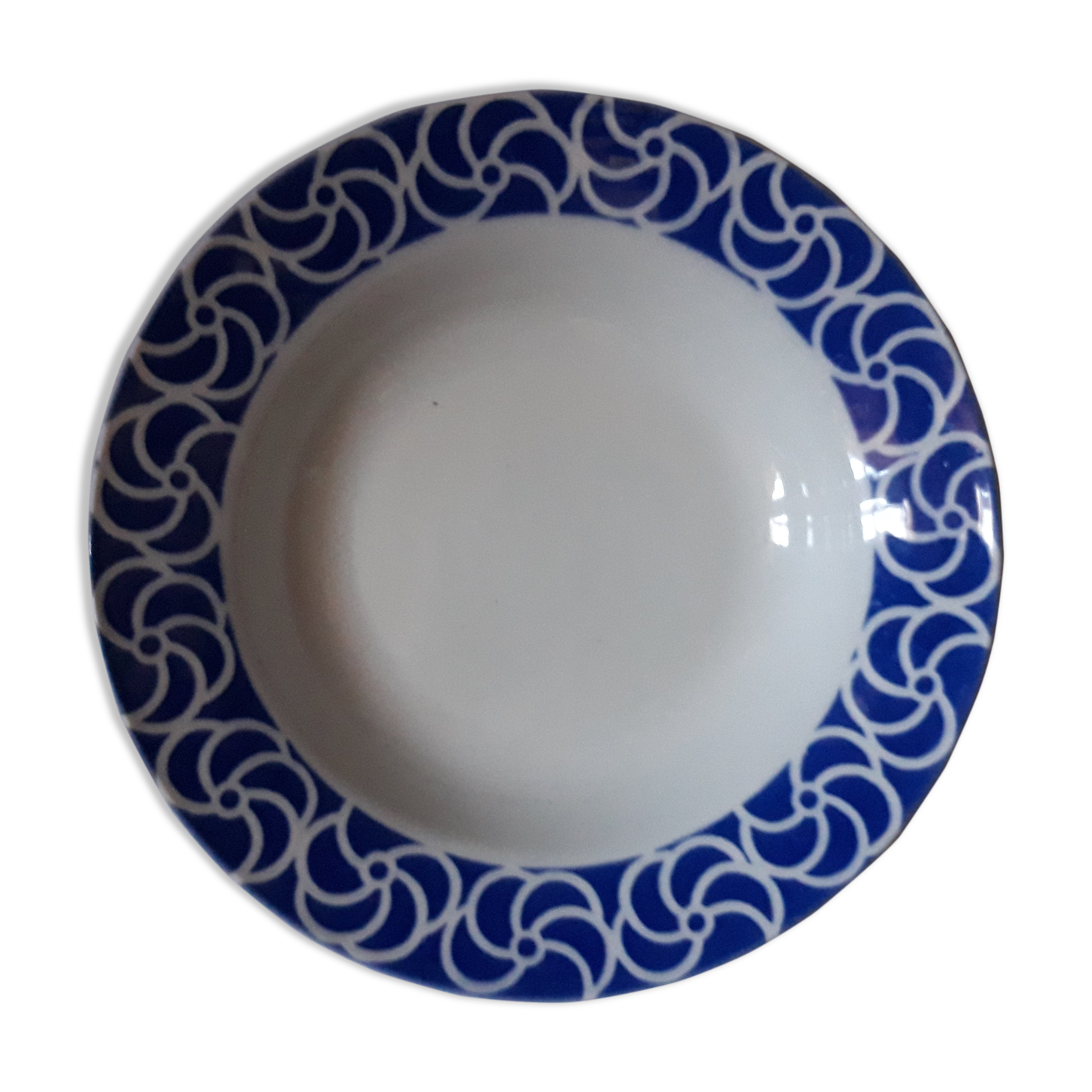 Sarreguemines bowl blue/white advertising Van Houten