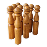 Jeux de 9 quilles en bois et 2 boules