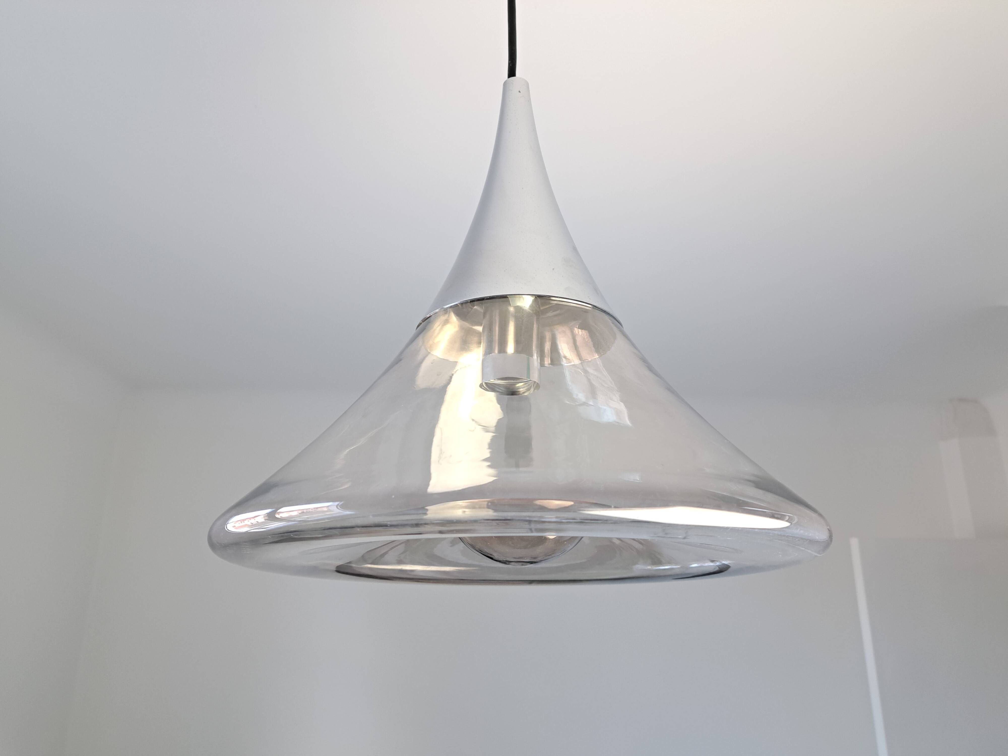 Vintage Glashütte Limburg space age pendant light