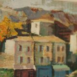 Huile sur toile suédoise originale du milieu du siècle par Bertil Wahlberg