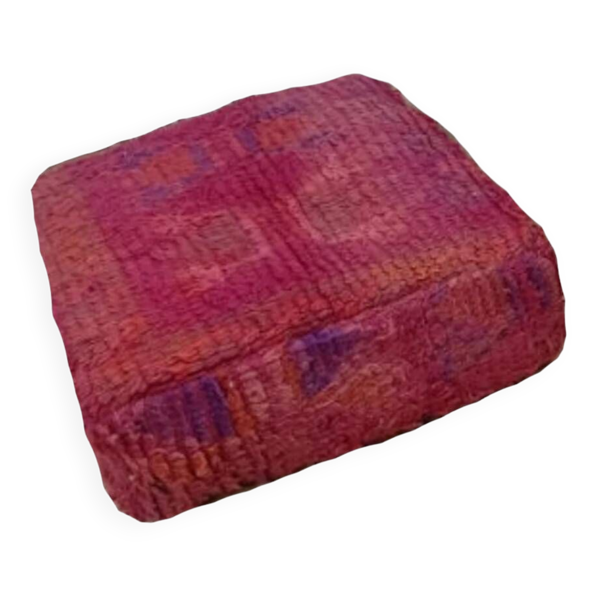 Handmade Berber pouf in wool 60 X 60 X 20 CM