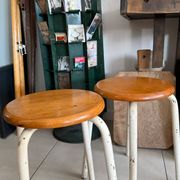 Paire de tabourets d’atelier vintage