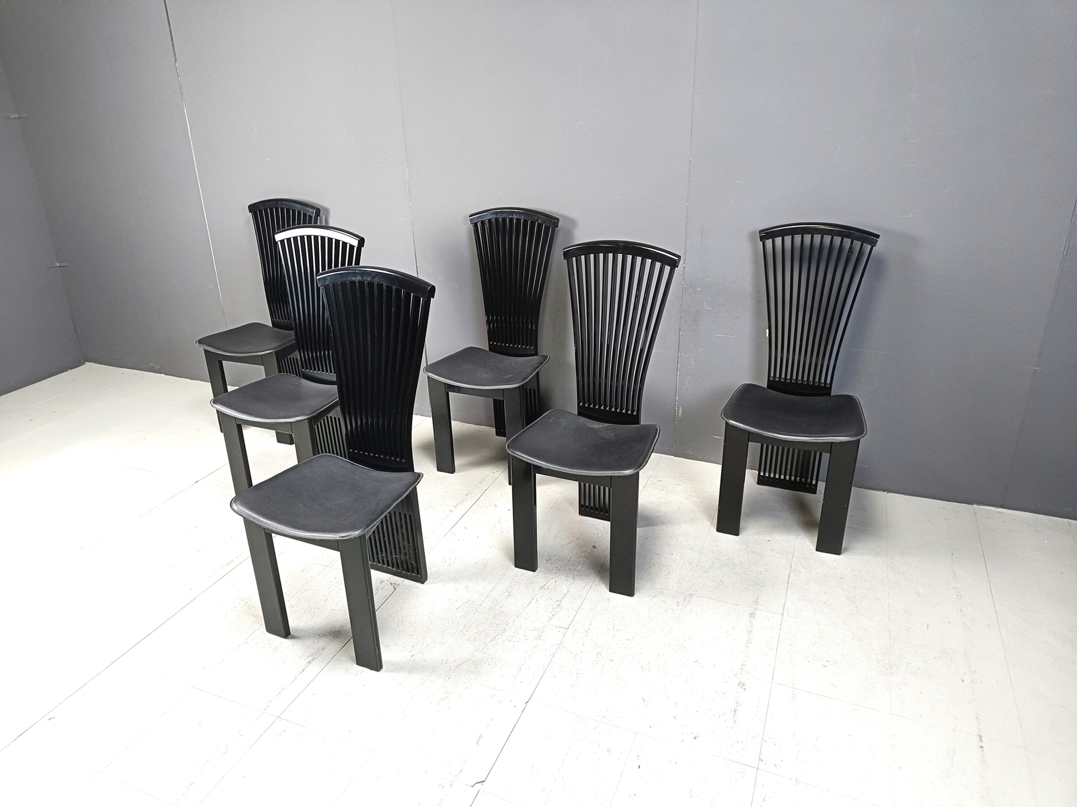 Post modern dining chairs by Pietro Costantini, 1980s, set of 6