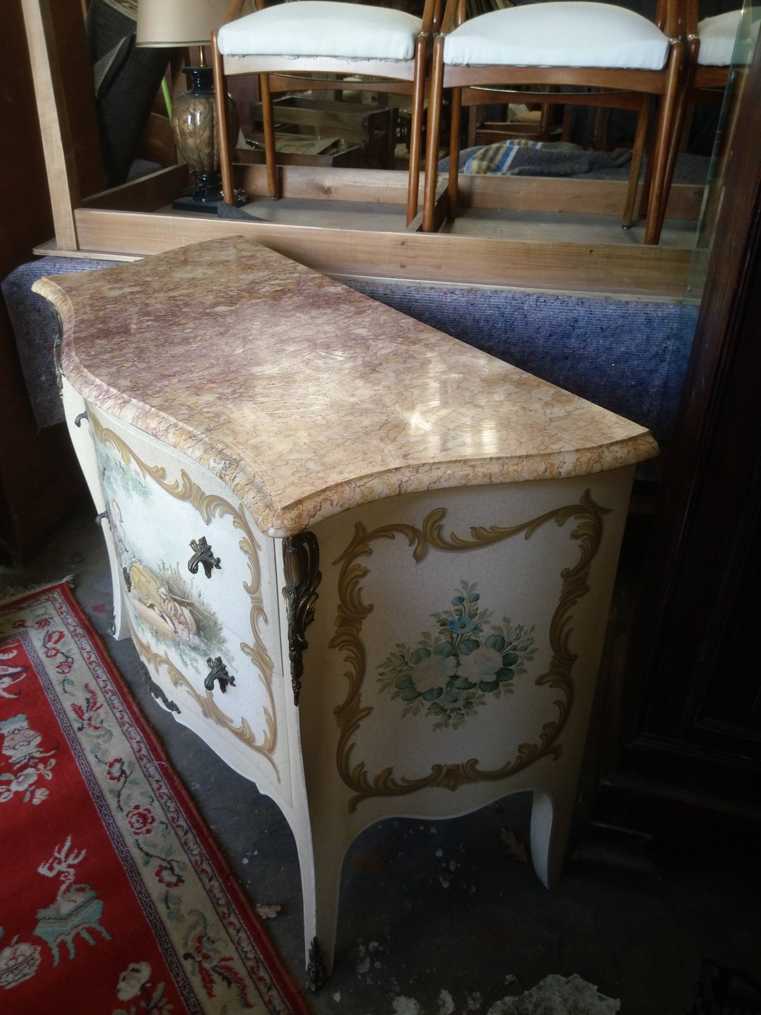 Curved Venetian Rococo style dresser