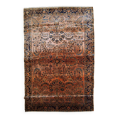 Handmade antique Persian Sarouk rug 4' x 6.4' (122cm x 195cm) 1920s
