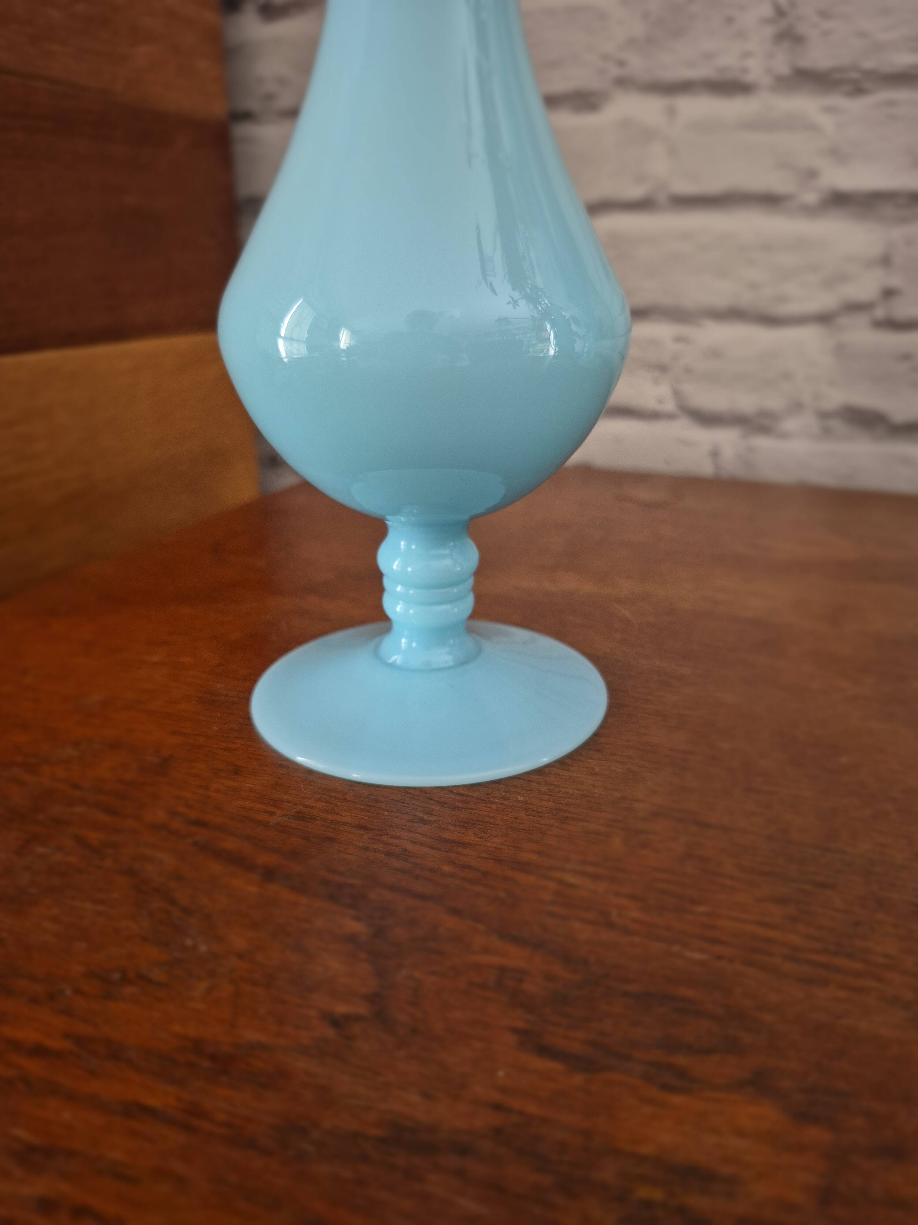 Vintage sky blue opaline vase