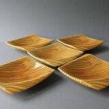 5 Verceram France faux wood ceramic bowls