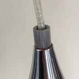 Suspension drop in chromed metal and glass globe