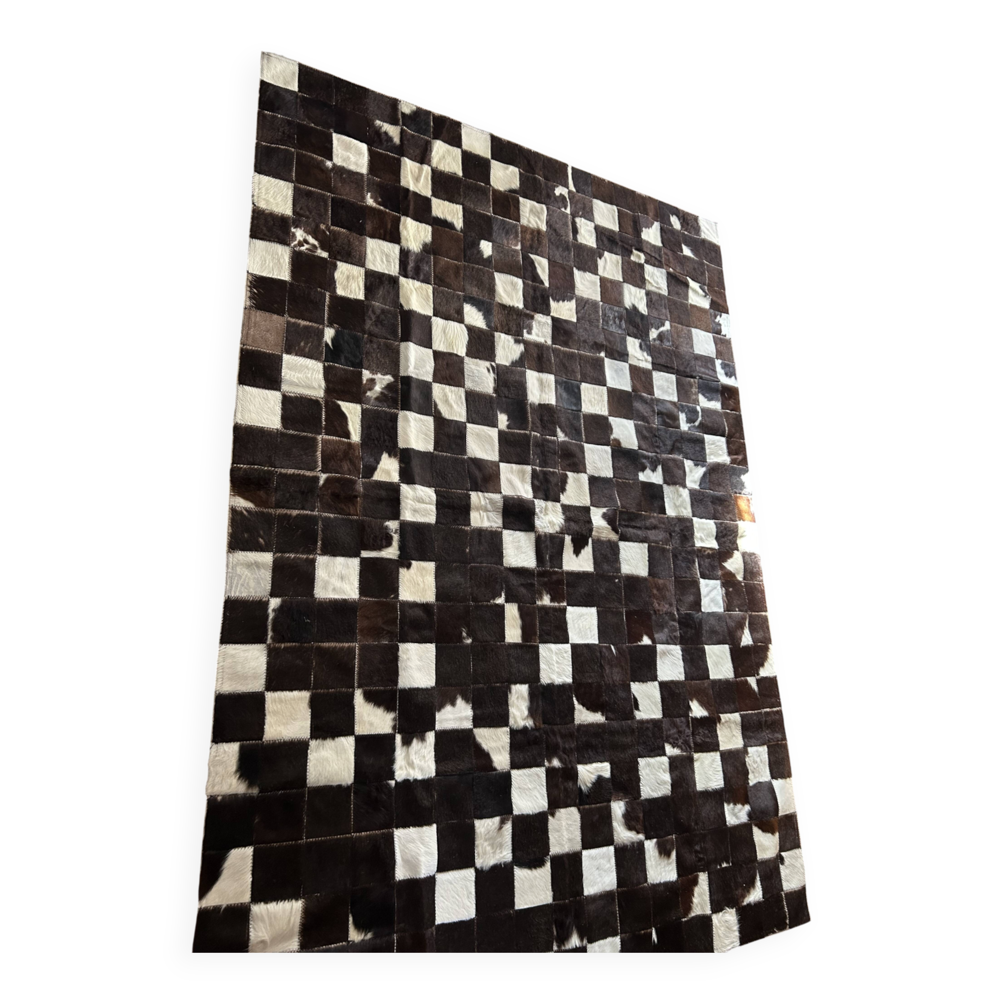 Tapis patchwork en véritable peau de vache 170 × 240 cm