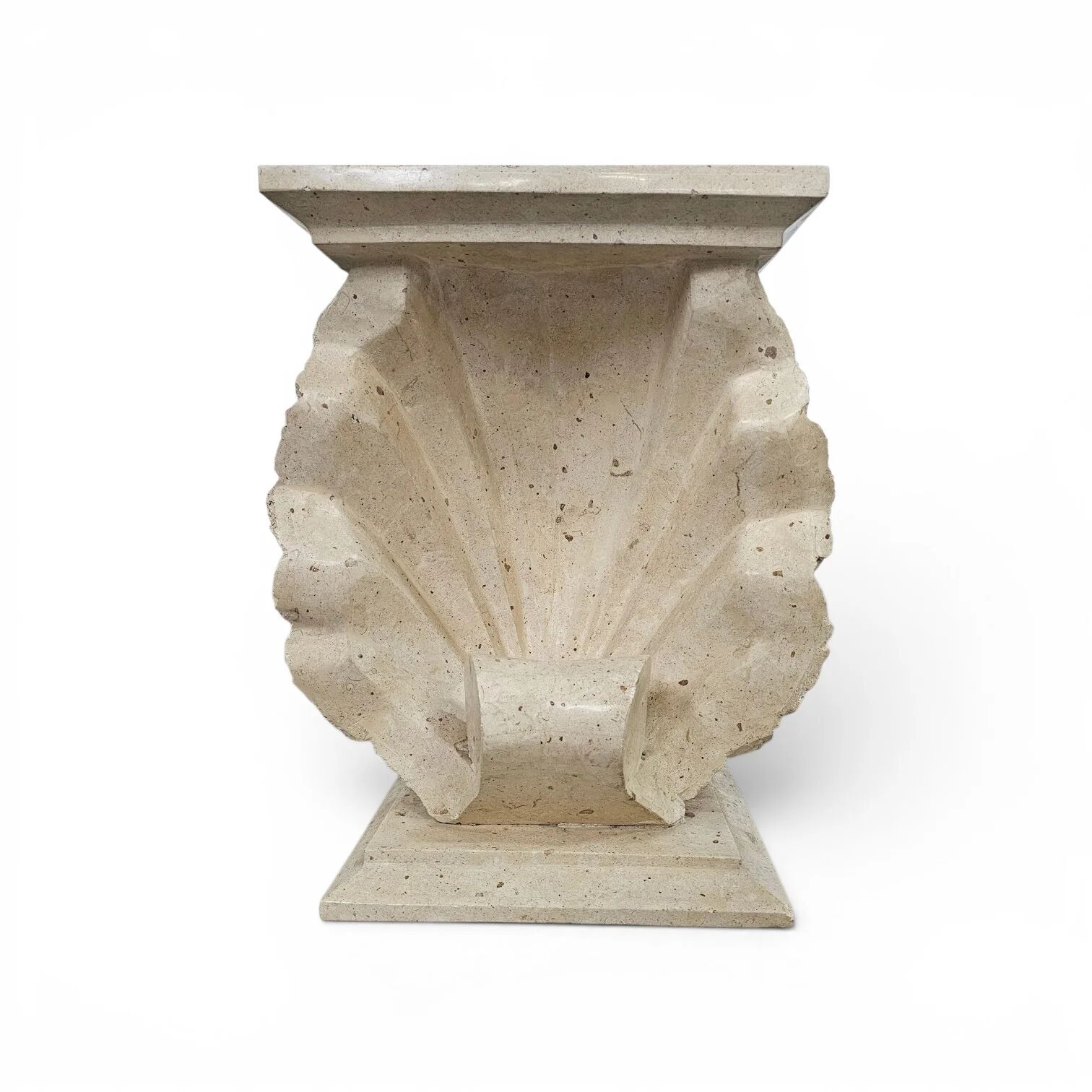 Magnussen Ponte shell-shaped console or table base with original glass top