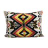 Ikat velvet pillow - red and yellow silk velvet pillow cover - ethnic designer ikat pillow