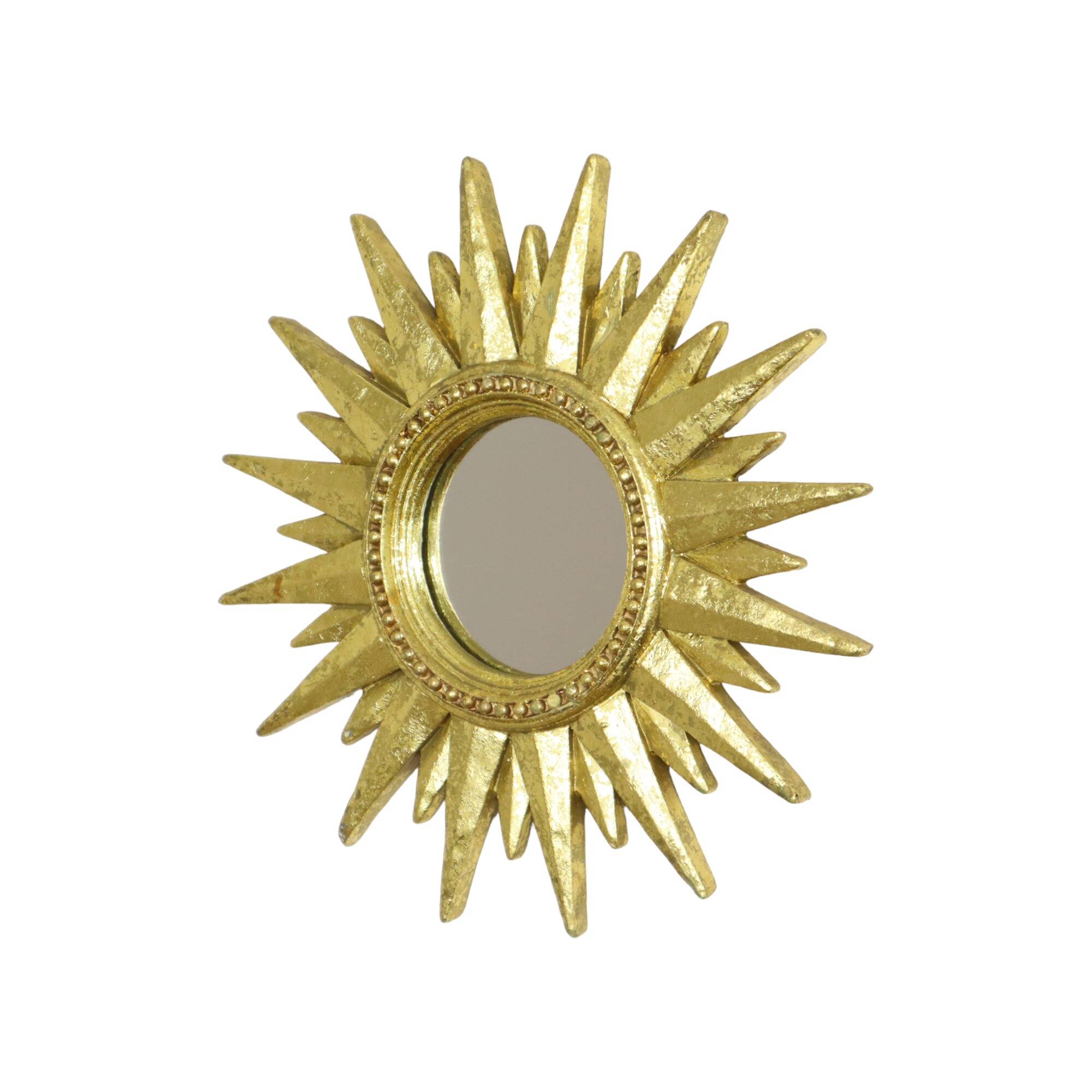 Petit miroir solaire doré Sunburst en plastique 30 cm